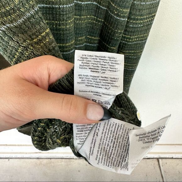 Jack & Jones Mens Crewneck Pullover Sweater Green Striped XXL - Picture 7 of 7